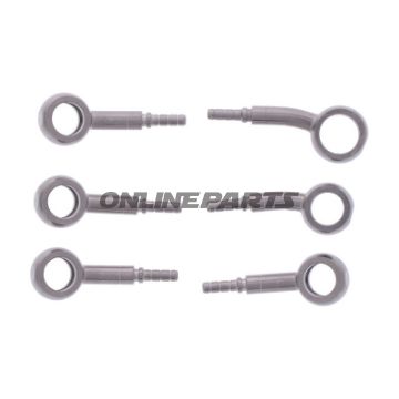 FLETTET STÅL BREMSESLANGE KIT FITTINGS SØLV 3 DELE