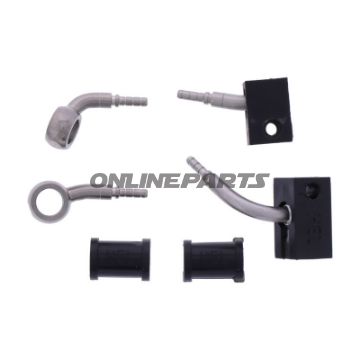 FLETTET STÅL BREMSESLANGE KIT FITTINGS SØLV 2 STK