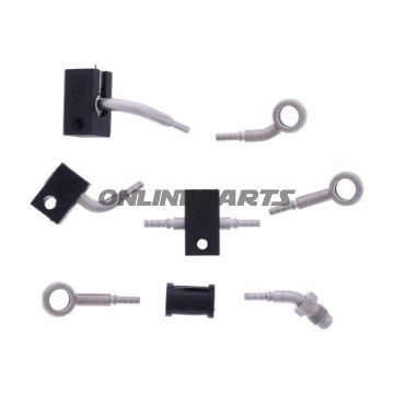 FLETTET STÅL BREMSESLANGE KIT FITTINGS SØLV 4 DELE