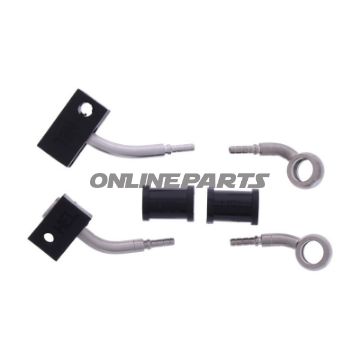 FLETTET STÅL BREMSESLANGE KIT FITTINGS SØLV 2 STK