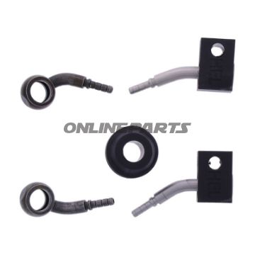 FLETTET STÅL BREMSESLANGE KIT FITTINGS SORT 2 DELE