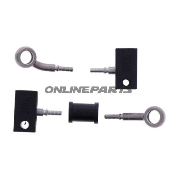 FLETTET STÅL BREMSESLANGE KIT FITTINGS SØLV 2 STK