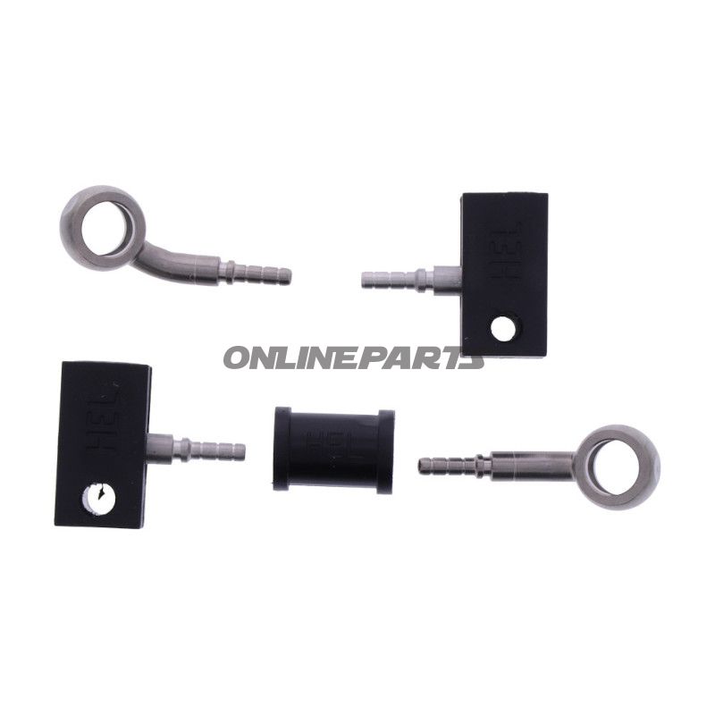 FLETTET STÅL BREMSESLANGE KIT FITTINGS SØLV 2 STK