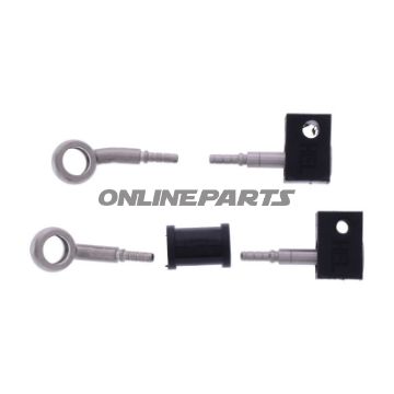 FLETTET STÅL BREMSESLANGE KIT FITTINGS SØLV 2 STK