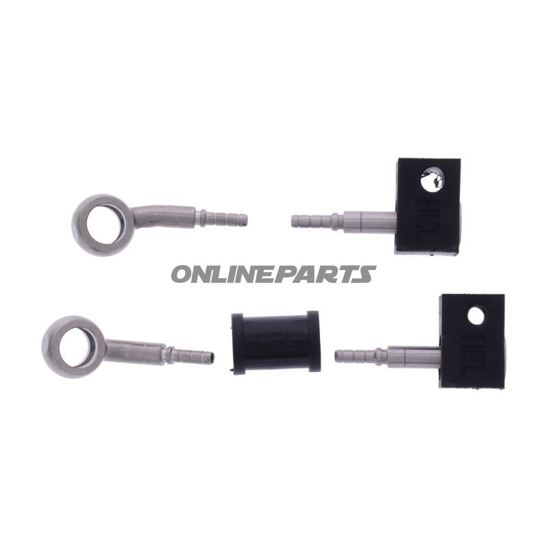 FLETTET STÅL BREMSESLANGE KIT FITTINGS SØLV 2 STK