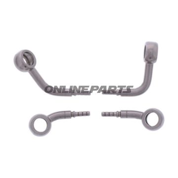 FLETTET STÅL BREMSESLANGE KIT FITTINGS SØLV 2 STK