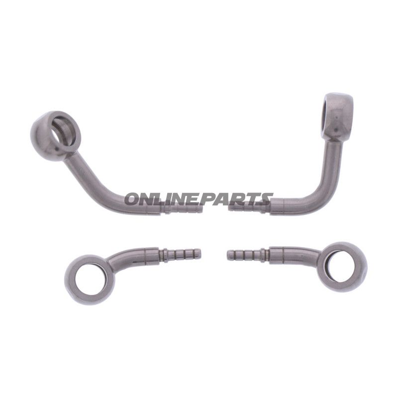 FLETTET STÅL BREMSESLANGE KIT FITTINGS SØLV 2 STK