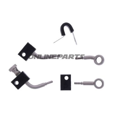 FLETTET STÅL BREMSESLANGE KIT FITTINGS SØLV 2 STK