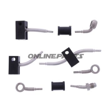 FLETTET STÅL BREMSESLANGE KIT FITTINGS SØLV 4 DELE