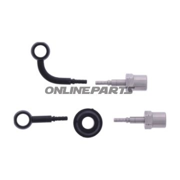 FLETTET STÅL BREMSESLANGE KIT FITTINGS SORT 2 DELE