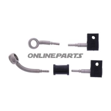 FLETTET STÅL BREMSESLANGE KIT FITTINGS SØLV 2 STK