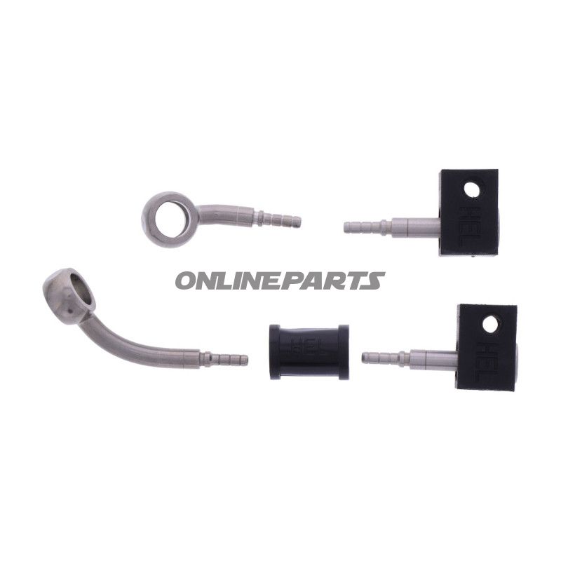 FLETTET STÅL BREMSESLANGE KIT FITTINGS SØLV 2 STK