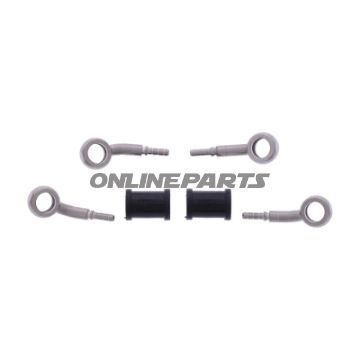 FLETTET STÅL BREMSESLANGE KIT FITTINGS SØLV 2 STK