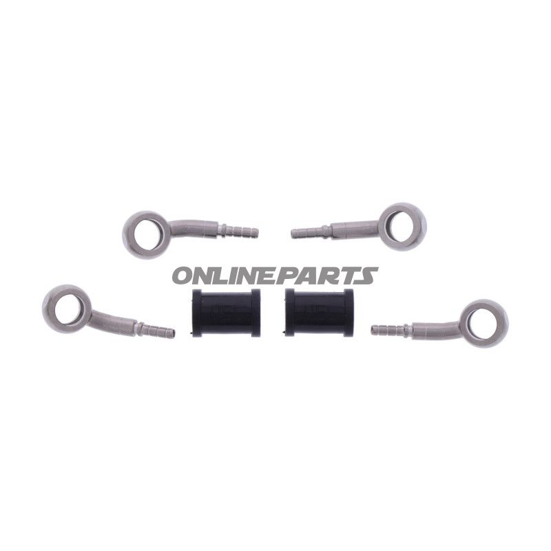 FLETTET STÅL BREMSESLANGE KIT FITTINGS SØLV 2 STK