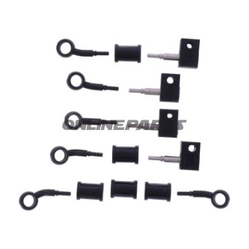 FLETTET STÅL BREMSESLANGE KIT FITTINGS SORT 5 DELE