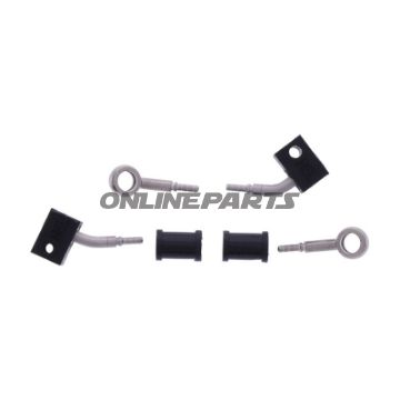 FLETTET STÅL BREMSESLANGE KIT FITTINGS SØLV 2 STK