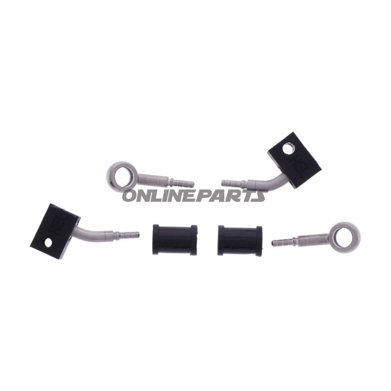 FLETTET STÅL BREMSESLANGE KIT FITTINGS SØLV 2 STK