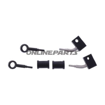 FLETTET STÅL BREMSESLANGE KIT FITTINGS SORT 2 DELE