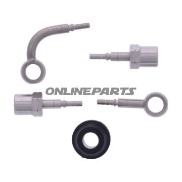 FLETTET STÅL BREMSESLANGE KIT FITTINGS SØLV 2 STK