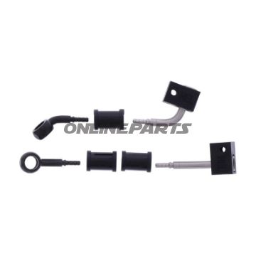FLETTET STÅL BREMSESLANGE KIT FITTINGS SORT 2 DELE