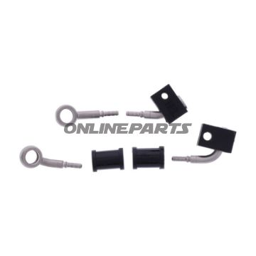 FLETTET STÅL BREMSESLANGE KIT FITTINGS SØLV 2 STK