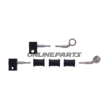 FLETTET STÅL BREMSESLANGE KIT FITTINGS SØLV 4 DELE