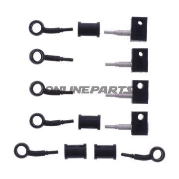 FLETTET STÅL BREMSESLANGE KIT FITTINGS SORT 5 DELE