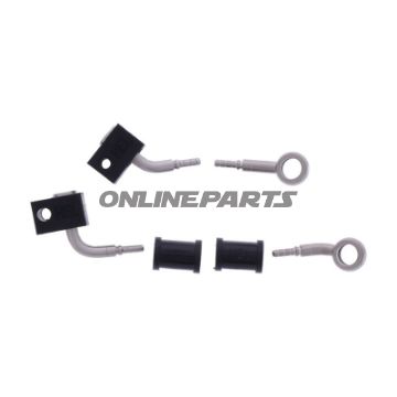 FLETTET STÅL BREMSESLANGE KIT FITTINGS SØLV 2 STK