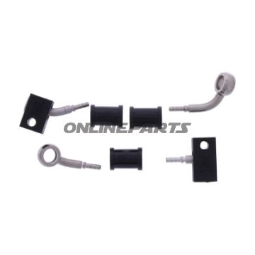 FLETTET STÅL BREMSESLANGE KIT FITTINGS SØLV 2 STK