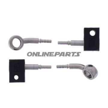 FLETTET STÅL BREMSESLANGE KIT FITTINGS SØLV 2 STK