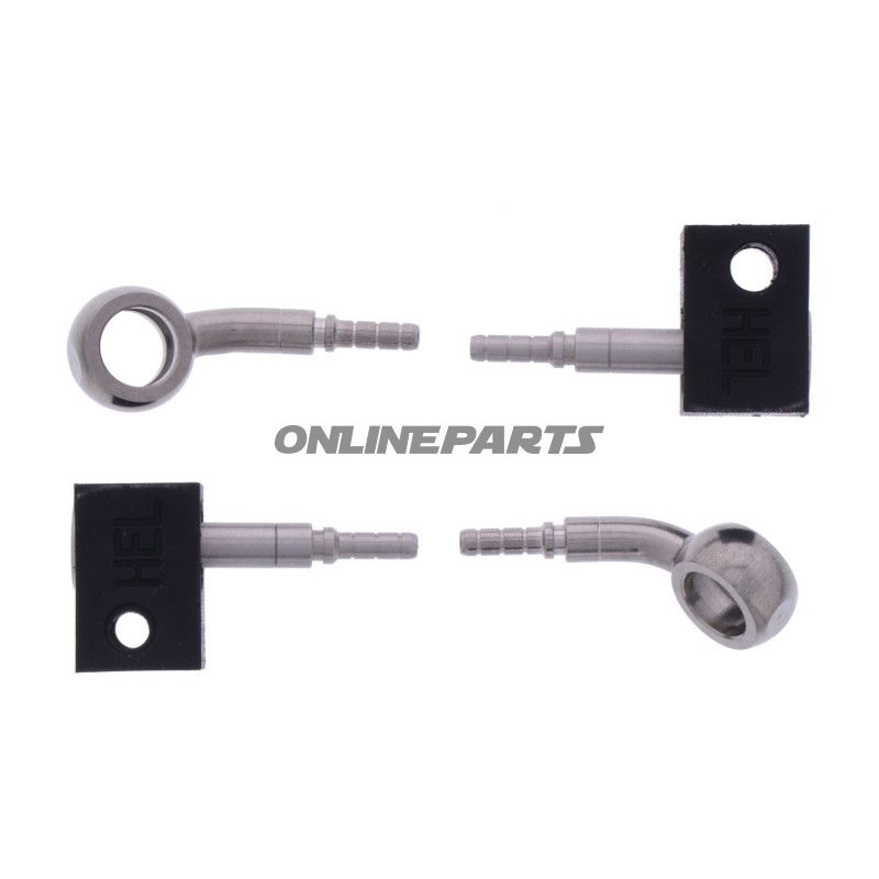 FLETTET STÅL BREMSESLANGE KIT FITTINGS SØLV 2 STK