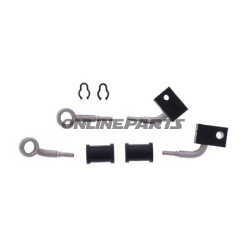 FLETTET STÅL BREMSESLANGE KIT FITTINGS SØLV 2 STK