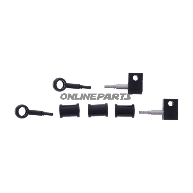 FLETTET STÅL BREMSESLANGE KIT FITTINGS SORT 4 DELE