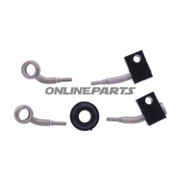 FLETTET STÅL BREMSESLANGE KIT FITTINGS SØLV 2 STK