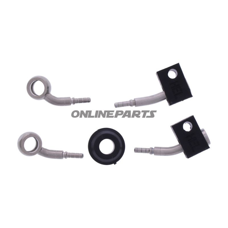 FLETTET STÅL BREMSESLANGE KIT FITTINGS SØLV 2 STK