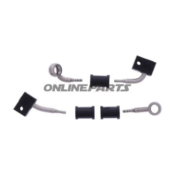 FLETTET STÅL BREMSESLANGE KIT FITTINGS SØLV 2 STK