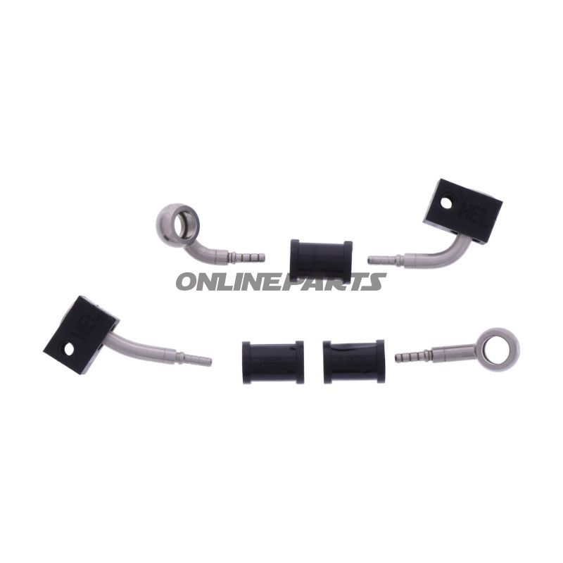 FLETTET STÅL BREMSESLANGE KIT FITTINGS SØLV 2 STK