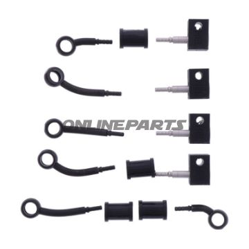 FLETTET STÅL BREMSESLANGE KIT FITTINGS SORT 5 DELE