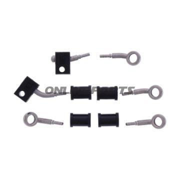 FLETTET STÅL BREMSESLANGE KIT FITTINGS SØLV 3 DELE