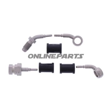 FLETTET STÅL BREMSESLANGE KIT FITTINGS SØLV 2 STK