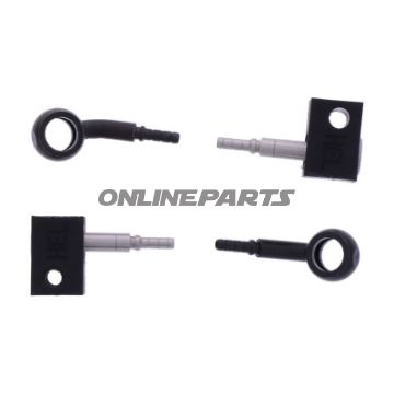 FLETTET STÅL BREMSESLANGE KIT FITTINGS SORT 2 DELE