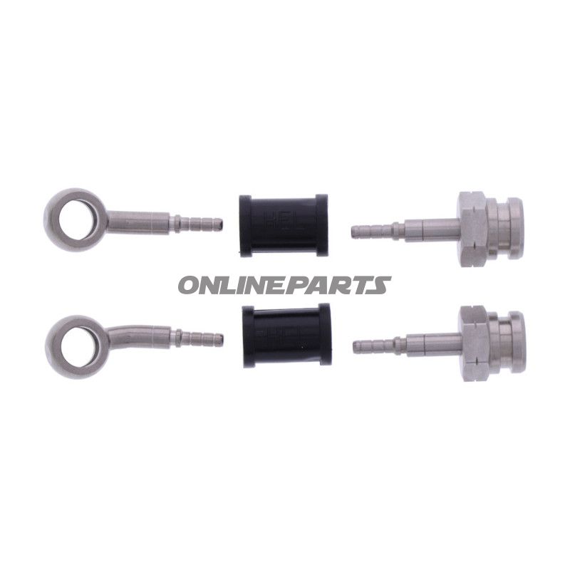 FLETTET STÅL BREMSESLANGE KIT FITTINGS SØLV 2 STK