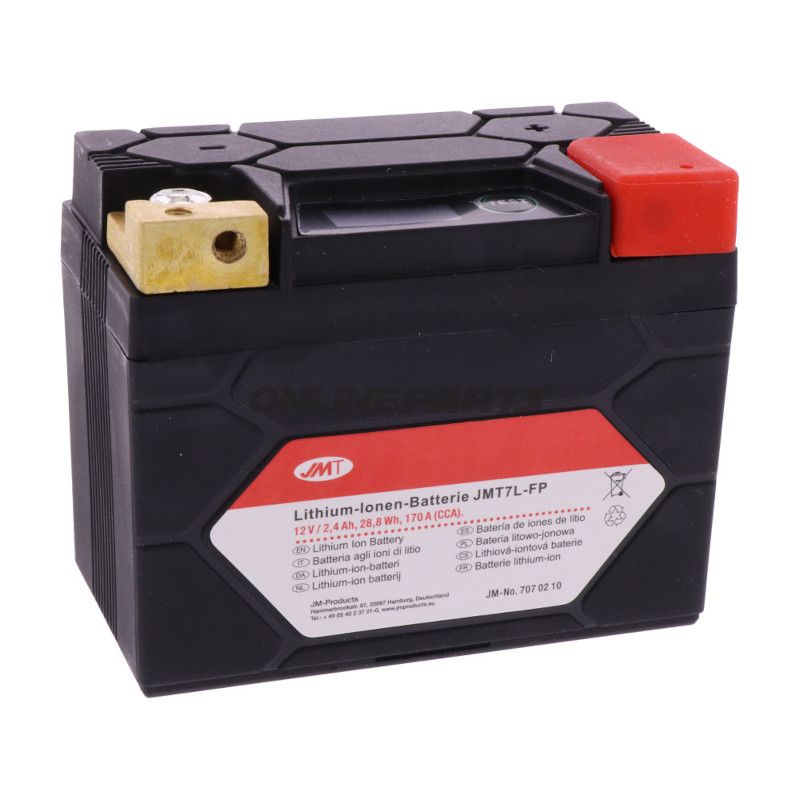 BATTERI MOTORCYKEL JMT7L-FP JMT LITHIUM ION MED OPLADNINGSINDIKATOR