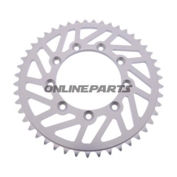 BAGHJUL ALUMINIUM 47 TANDDELING 520 SØLV ESJOT INDVENDIG DIAMETER 105 BOLTAFSTAND 124