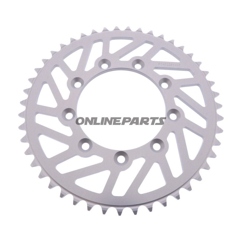 BAGHJUL ALUMINIUM 47 TANDDELING 520 SØLV ESJOT INDVENDIG DIAMETER 105 BOLTAFSTAND 124