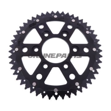 BAGHJUL DOBBELT 49 TANDHØJDE 525 SORT ZF INDVENDIG DIAMETER 073 BOLTAFSTAND 103