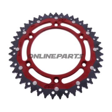 BAGHJUL DOBBELT 45 TANDHØJDE 520 RØD ZF INDVENDIG DIAMETER 125 BOLTAFSTAND 152