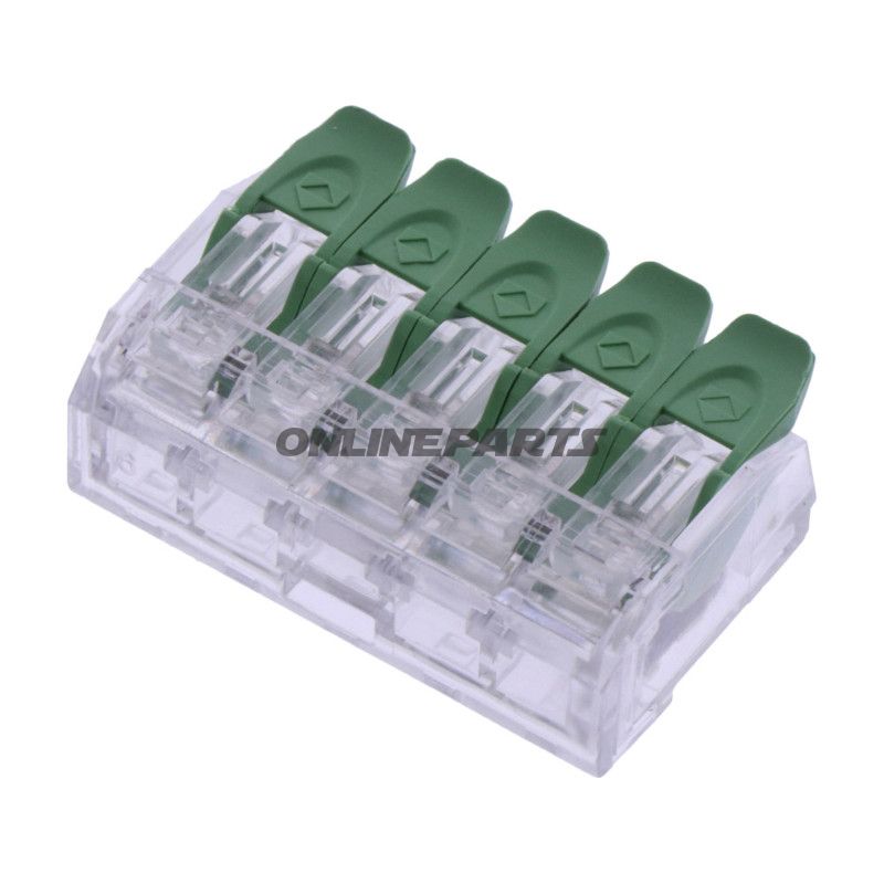 Klemmetilslutning 5-polet 0.2-4.0 GRØN/TT-PAKKE 5 STK