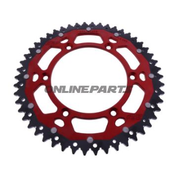 BAGHJUL DOBBELT 48 TANDHØJDE 520 RØD ZF INDVENDIG DIAMETER 130 BOLTAFSTAND 150