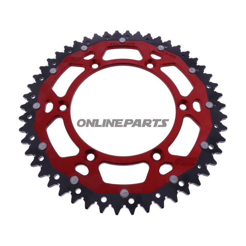 BAGHJUL DOBBELT 48 TANDHØJDE 520 RØD ZF INDVENDIG DIAMETER 130 BOLTAFSTAND 150